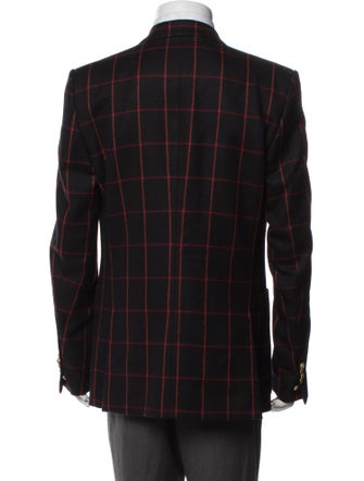 Gucci Wool Plaid Print Blazer