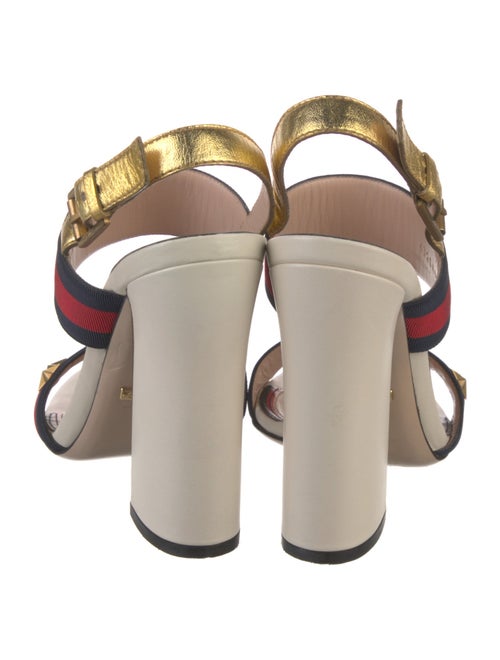 Gucci Sylvie Web Accent Leather Slingback Sandals