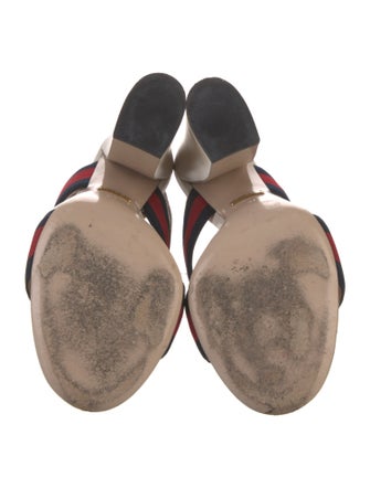 Gucci Sylvie Web Accent Leather Slingback Sandals