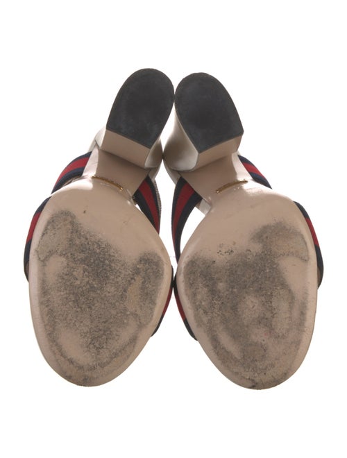 Gucci Sylvie Web Accent Leather Slingback Sandals