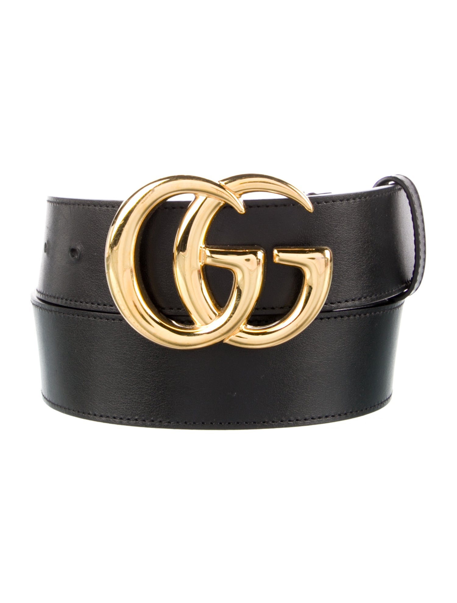 Gucci Double G Logo Leather Waist Belt