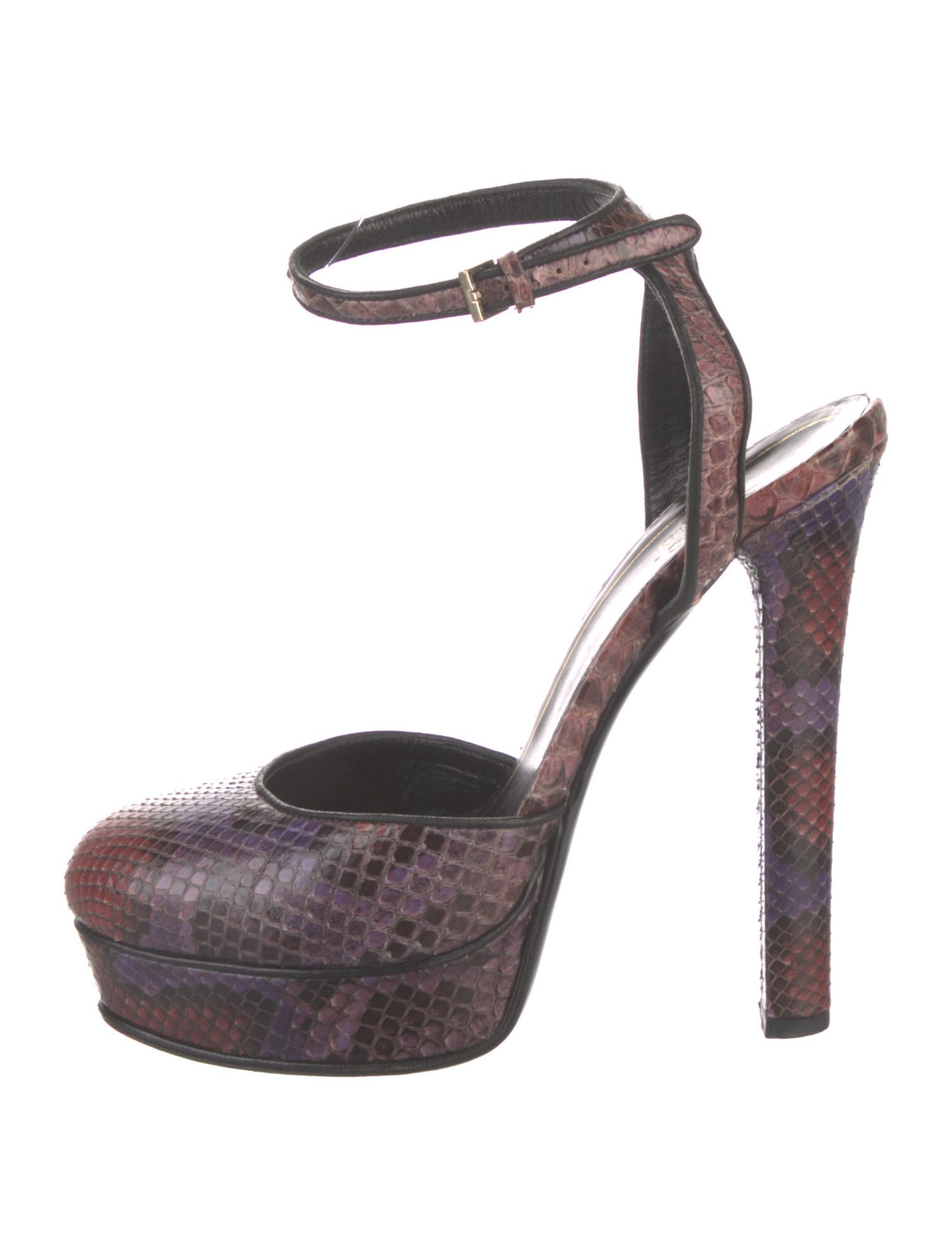 Gucci Snakeskin Animal Print Slingback Pumps