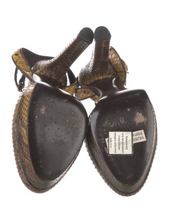 Gucci Snakeskin Animal Print Slingback Pumps