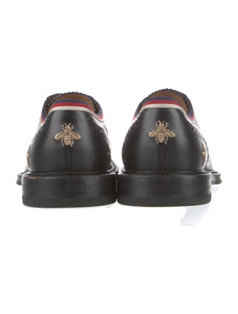 Gucci Sylvie Web Accent Leather Derby Shoes
