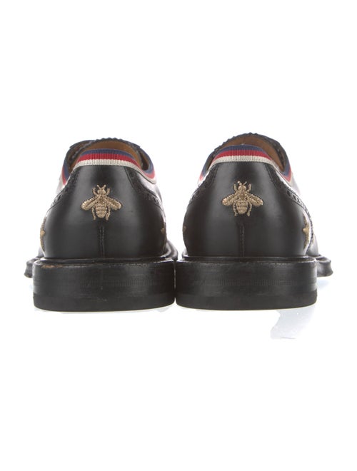 Gucci Sylvie Web Accent Leather Derby Shoes