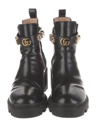 Gucci Double G Logo Leather Chelsea Boots