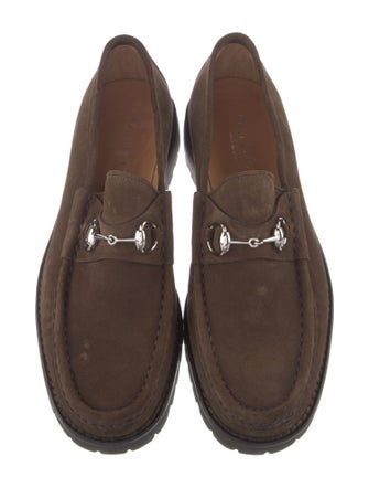 Gucci Horsebit Accent Suede Dress Loafers