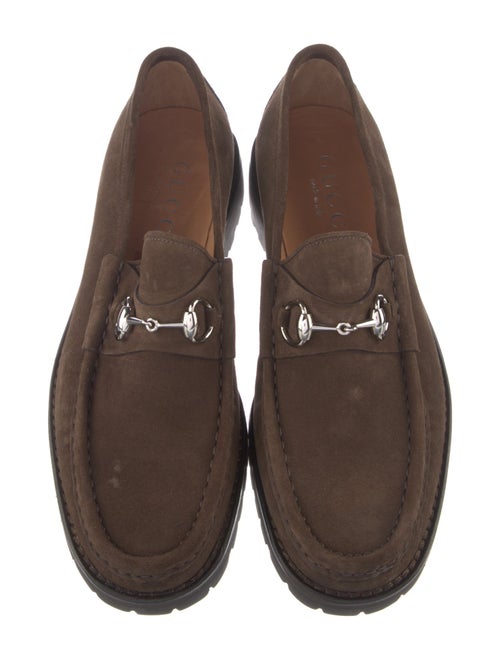 Gucci Horsebit Accent Suede Dress Loafers