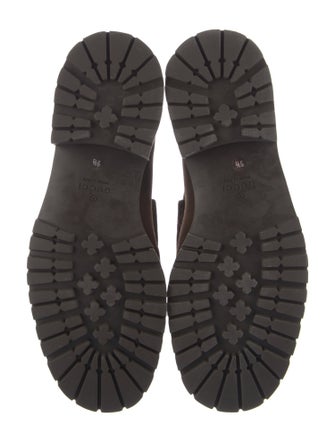 Gucci Horsebit Accent Suede Dress Loafers