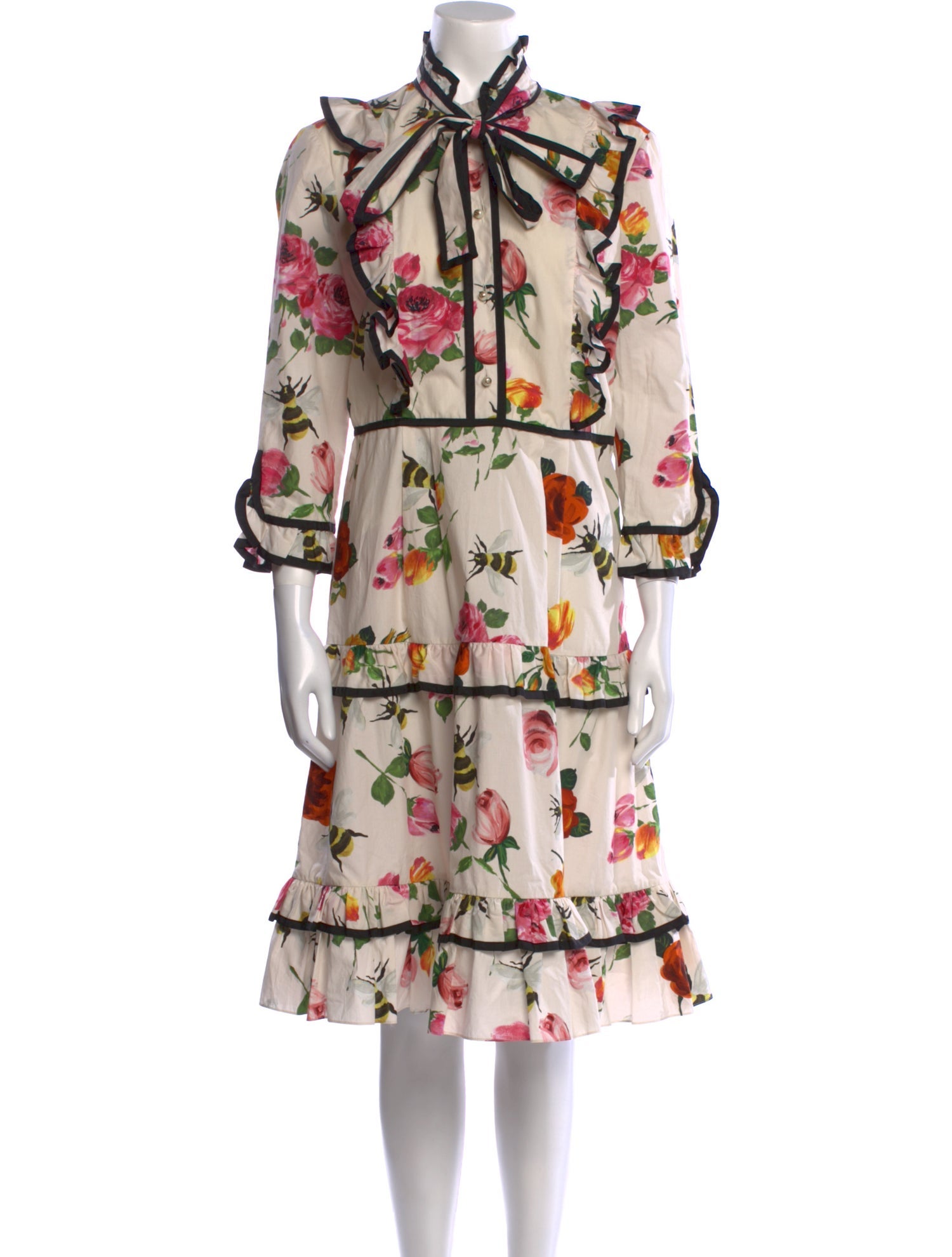 Gucci Floral Print Knee-Length Dress w/ Tags