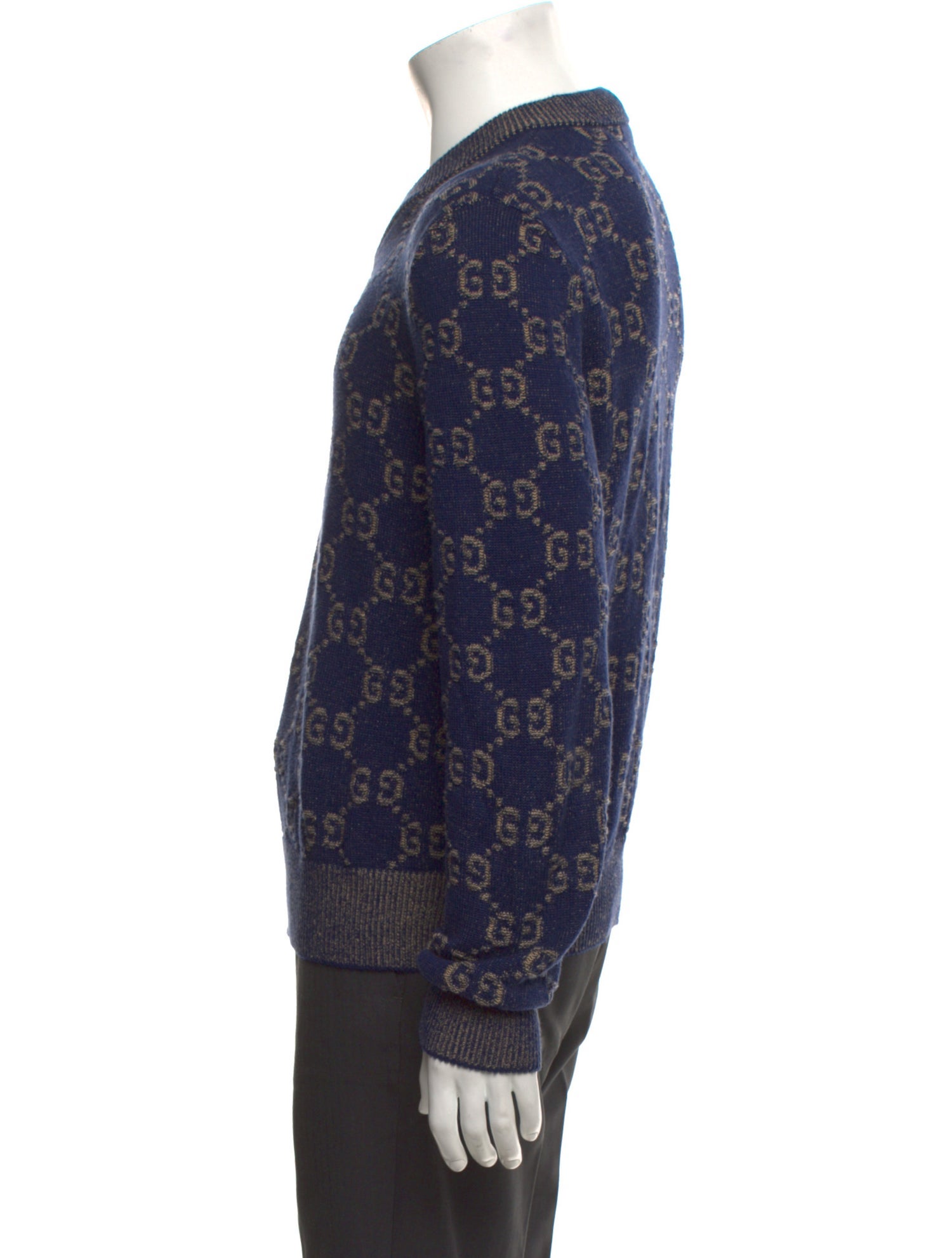 Gucci GG Logo V-Neck Pullover