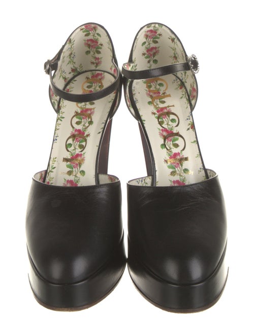 Gucci Leather Crystal Embellishments D'Orsay Pumps