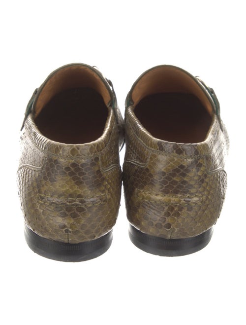 Gucci Web Accent Embossed Leather Loafers