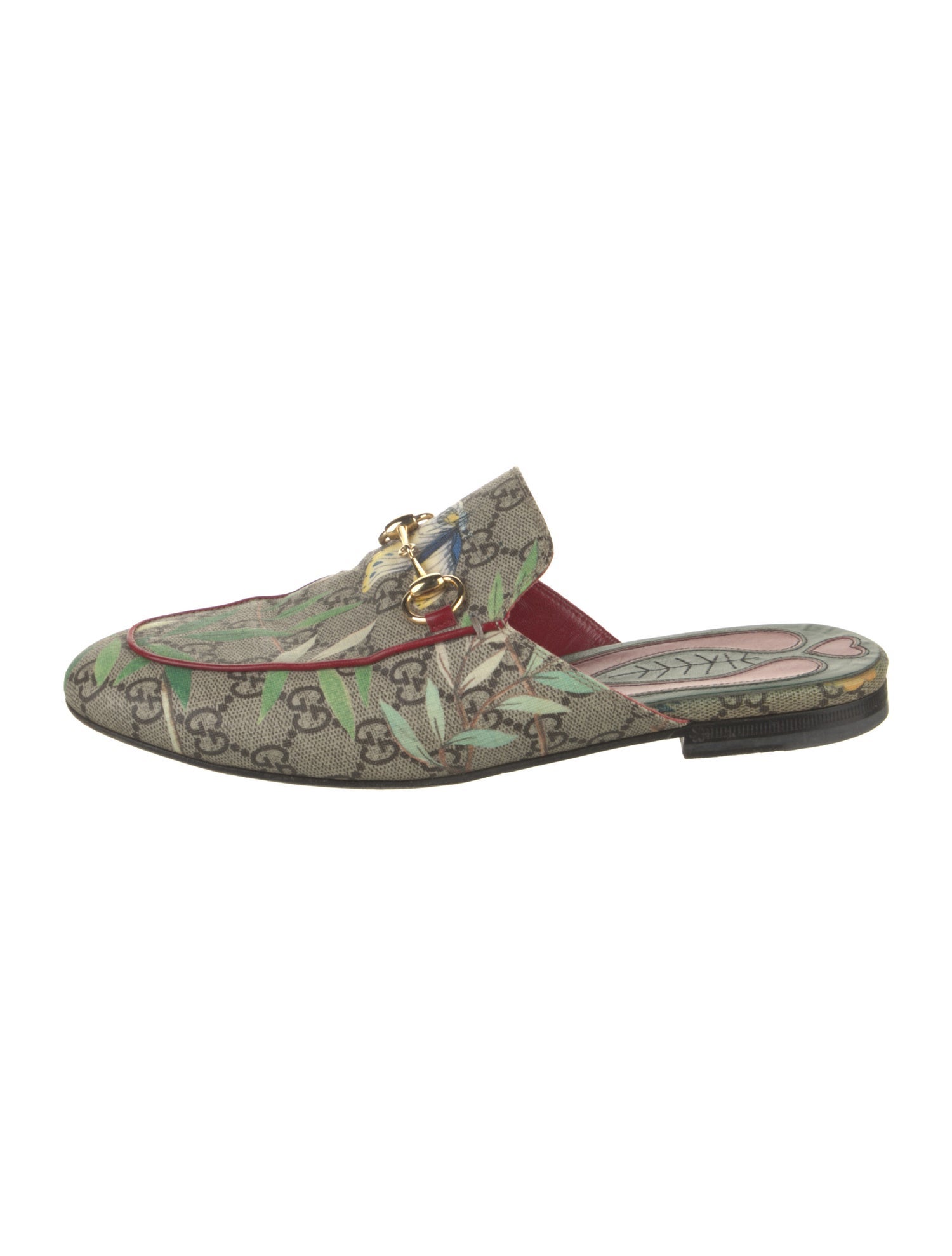 Gucci Horsebit Accent Floral Print Mules
