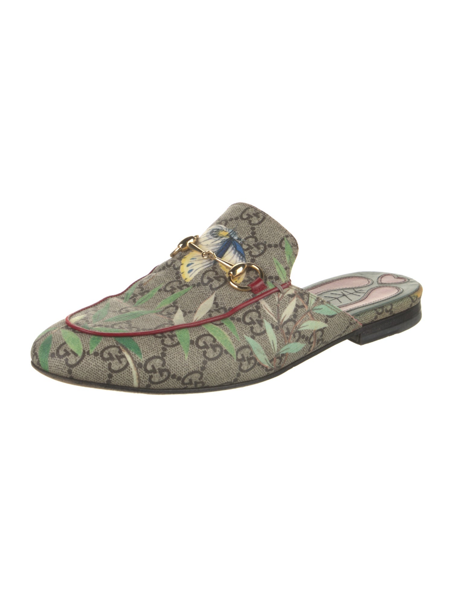 Gucci Horsebit Accent Floral Print Mules