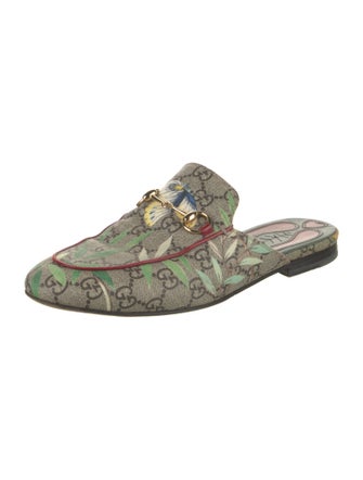 Gucci Horsebit Accent Floral Print Mules