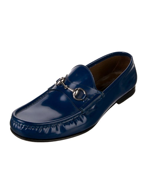 Gucci Horsebit Accent Patent Leather Dress Loafers