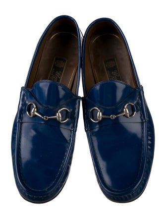 Gucci Horsebit Accent Patent Leather Dress Loafers