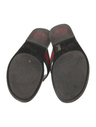 Gucci Web Accent Leather Sandals