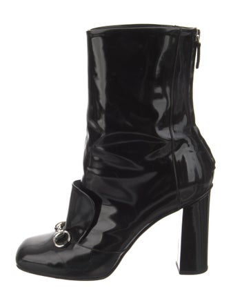Gucci Horsebit Accent Patent Leather Boots