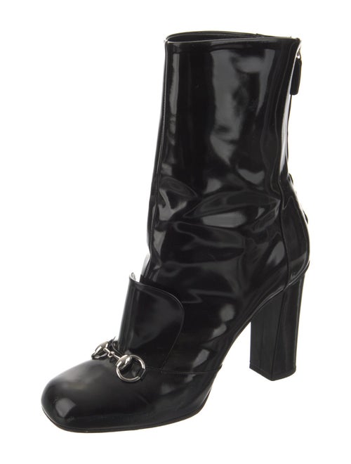 Gucci Horsebit Accent Patent Leather Boots