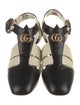 Gucci Faux Pearl Accents Leather T-Strap Pumps