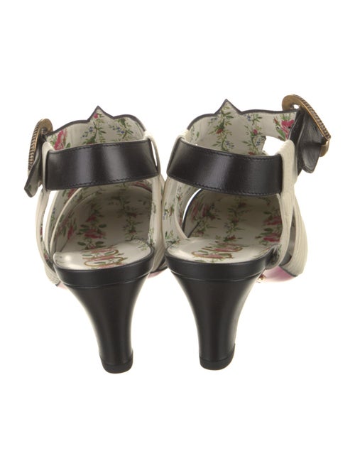 Gucci Faux Pearl Accents Leather T-Strap Pumps