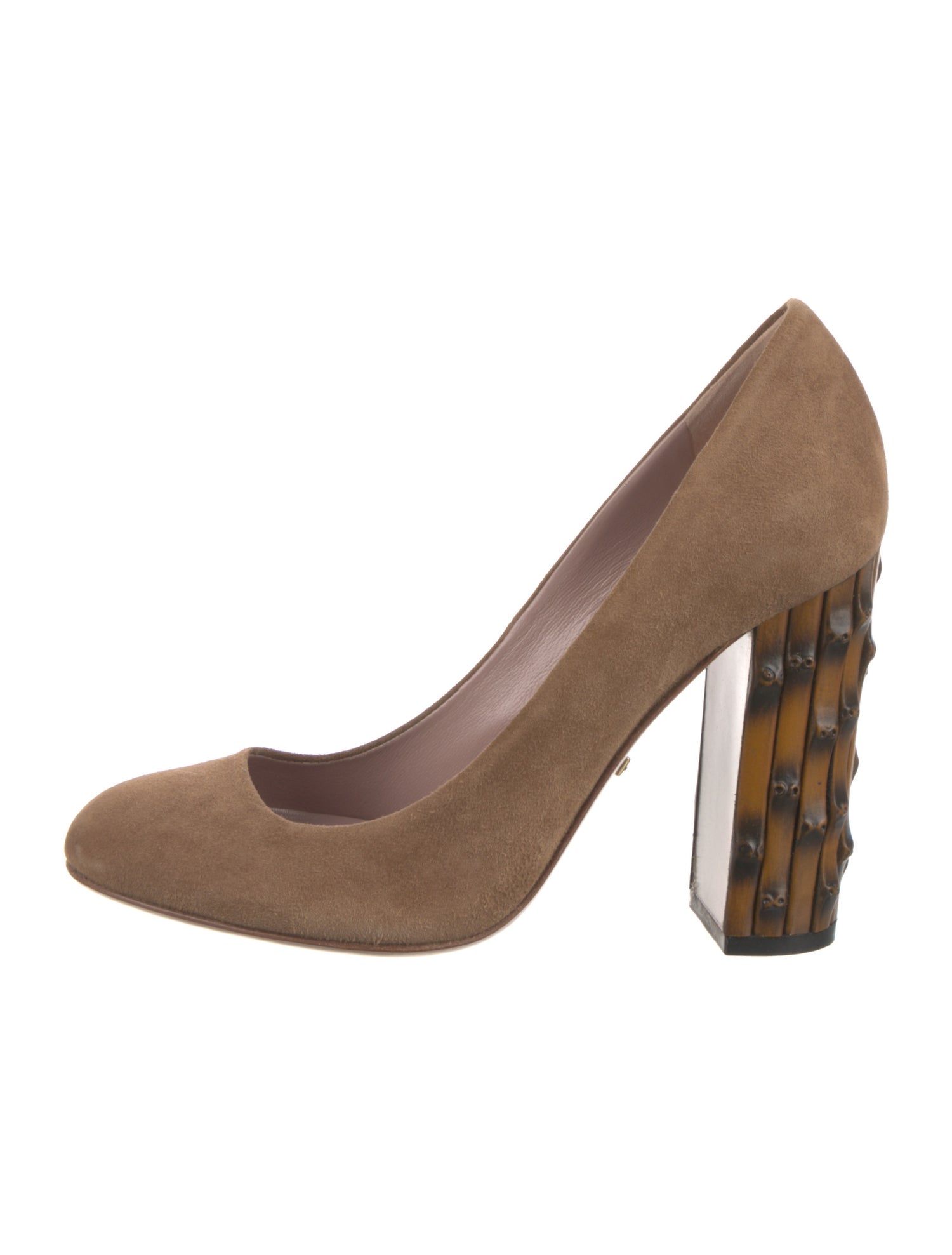 Gucci Bamboo Accent Suede Pumps
