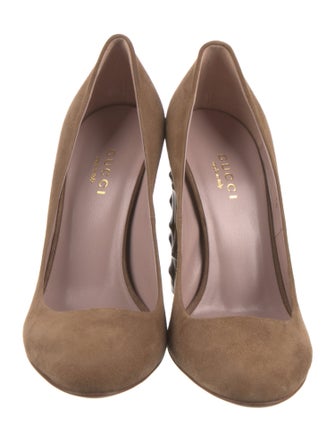 Gucci Bamboo Accent Suede Pumps