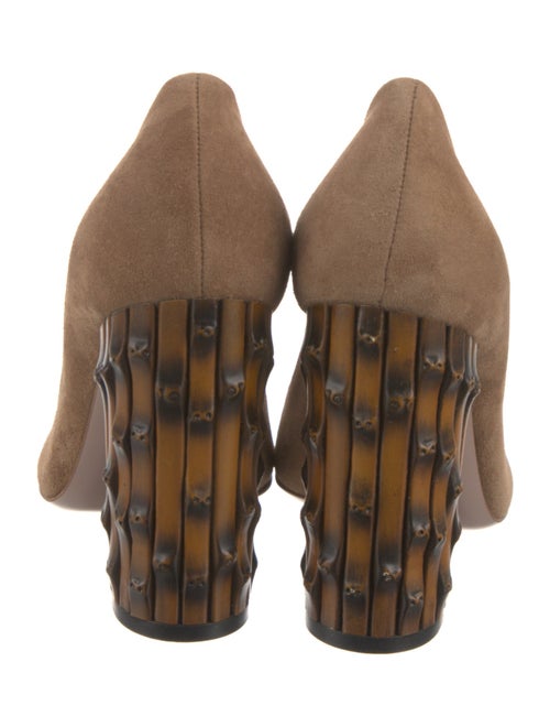 Gucci Bamboo Accent Suede Pumps