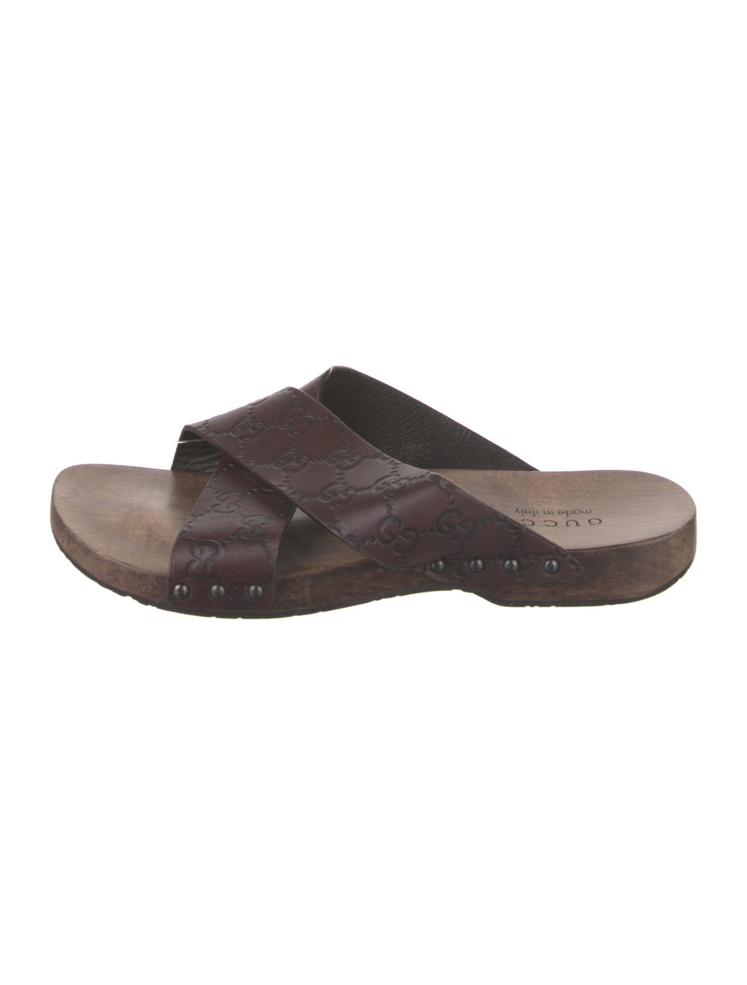 Gucci GG Signature Leather Slides