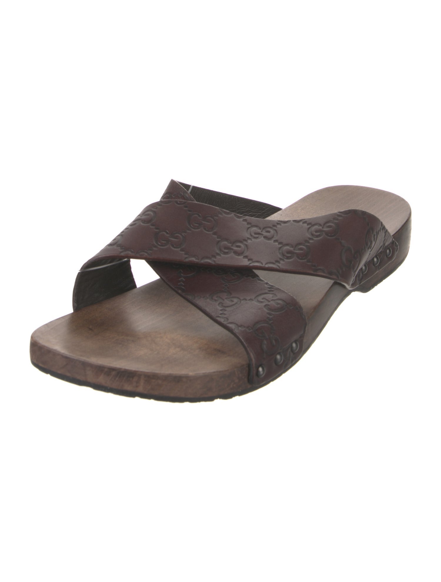 Gucci GG Signature Leather Slides