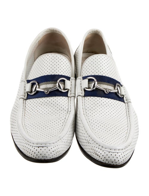 Gucci Web Accent Leather Loafers