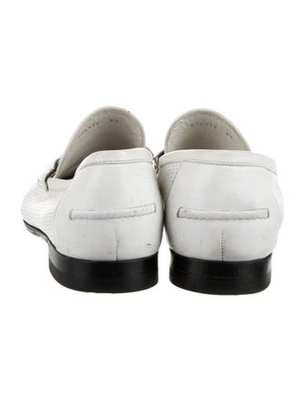 Gucci Web Accent Leather Loafers