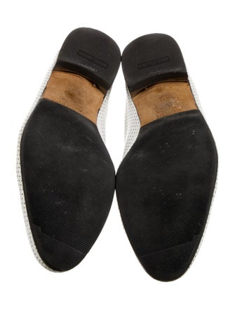 Gucci Web Accent Leather Loafers