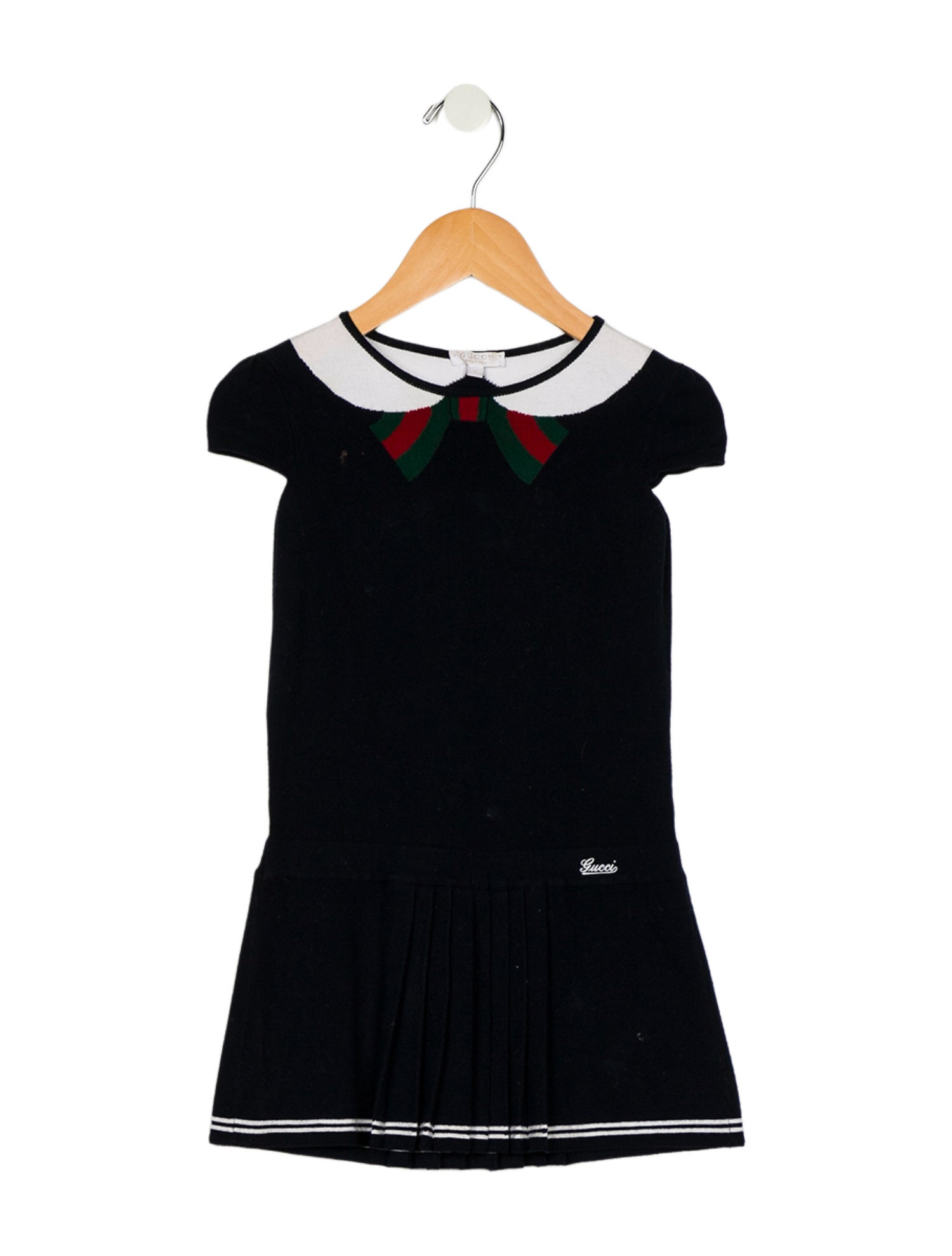Gucci Girls' Pleated Short Sleeve Dress