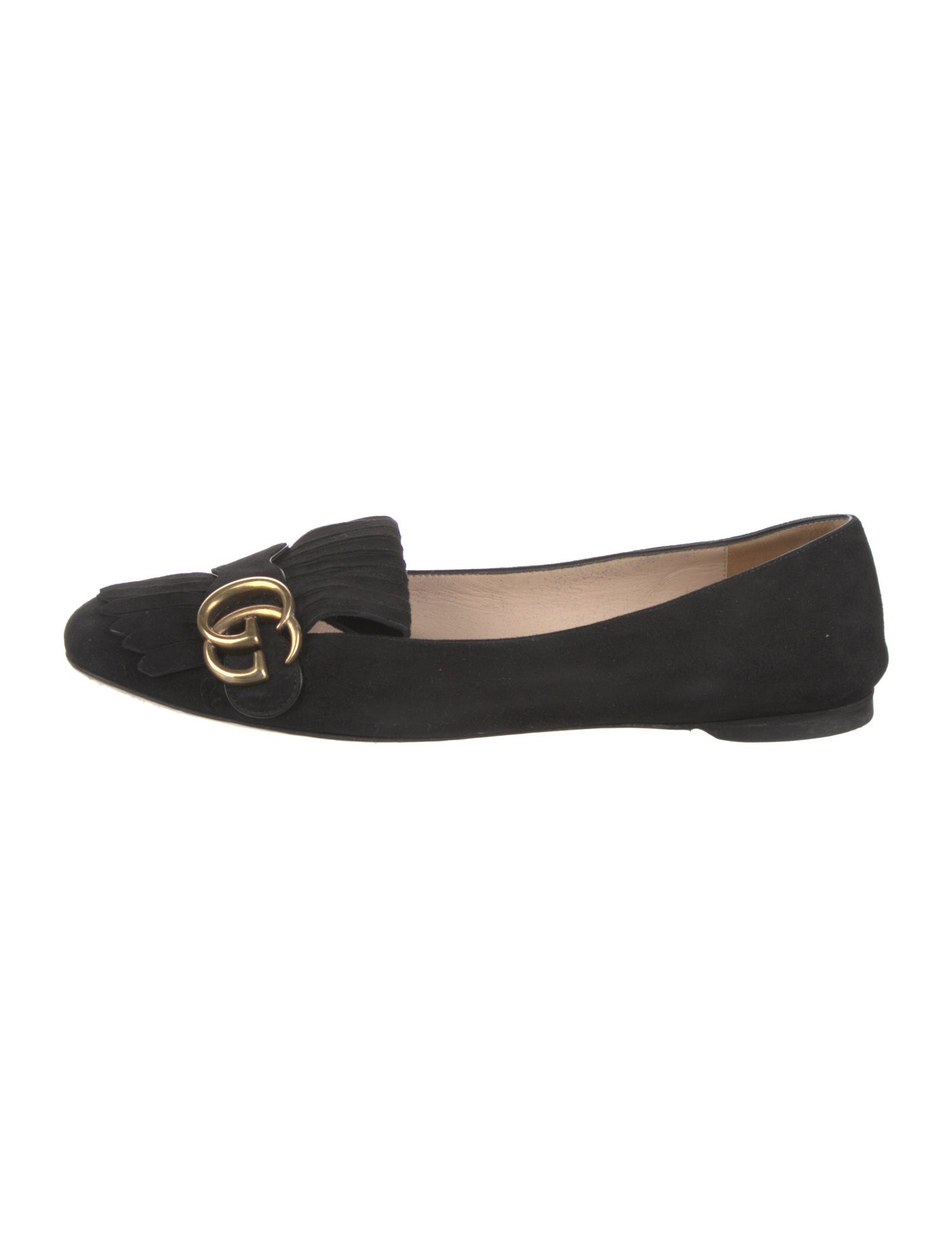 Gucci Double G Logo Suede Flats