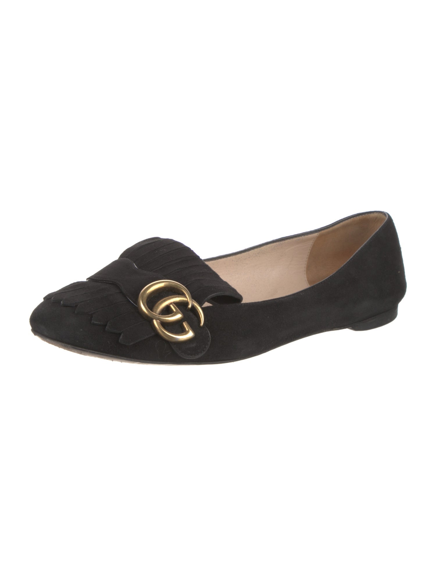 Gucci Double G Logo Suede Flats