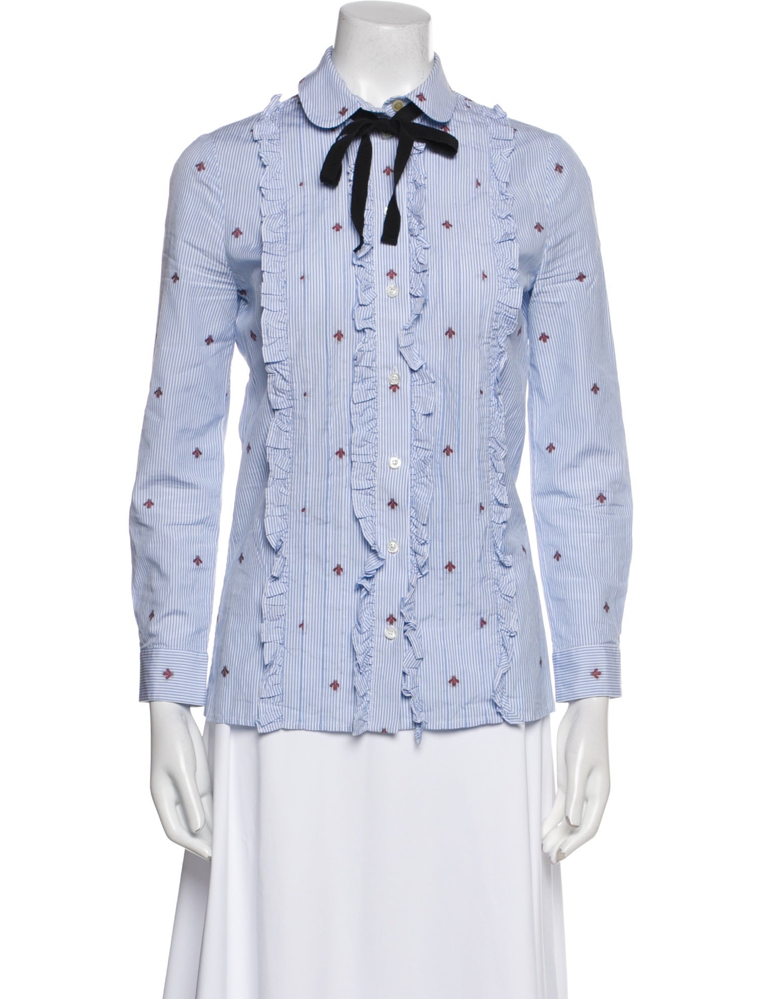 Gucci Printed Long Sleeve Button-Up Top