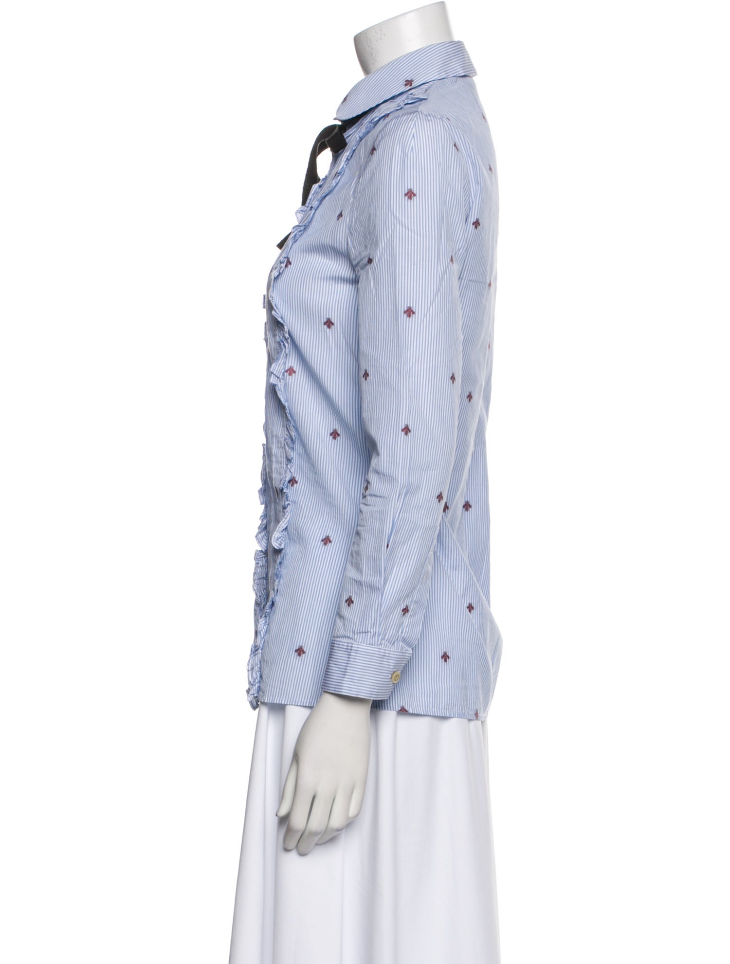 Gucci Printed Long Sleeve Button-Up Top