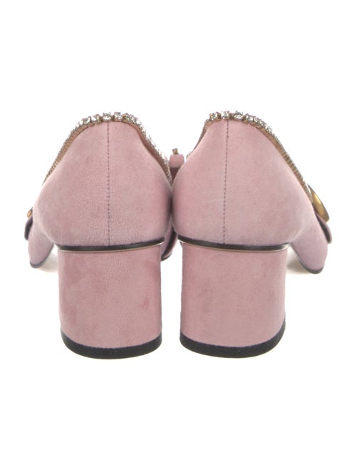 Gucci Suede Crystal Embellishments Pumps
