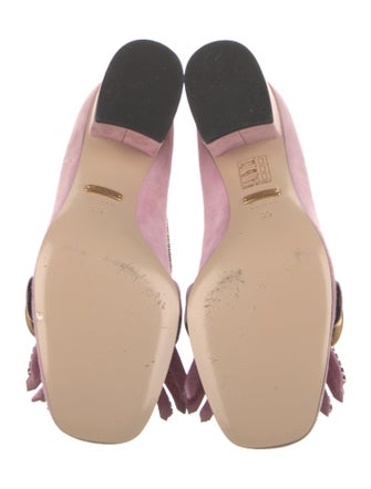 Gucci Suede Crystal Embellishments Pumps
