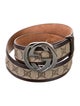 Gucci GG Supreme Leather Trim Embellishment Waist Belt
