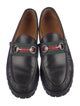 Gucci Web Accent Leather Loafers