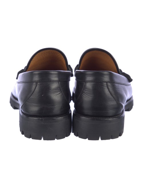 Gucci Web Accent Leather Loafers