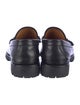 Gucci Web Accent Leather Loafers