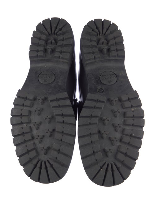 Gucci Web Accent Leather Loafers