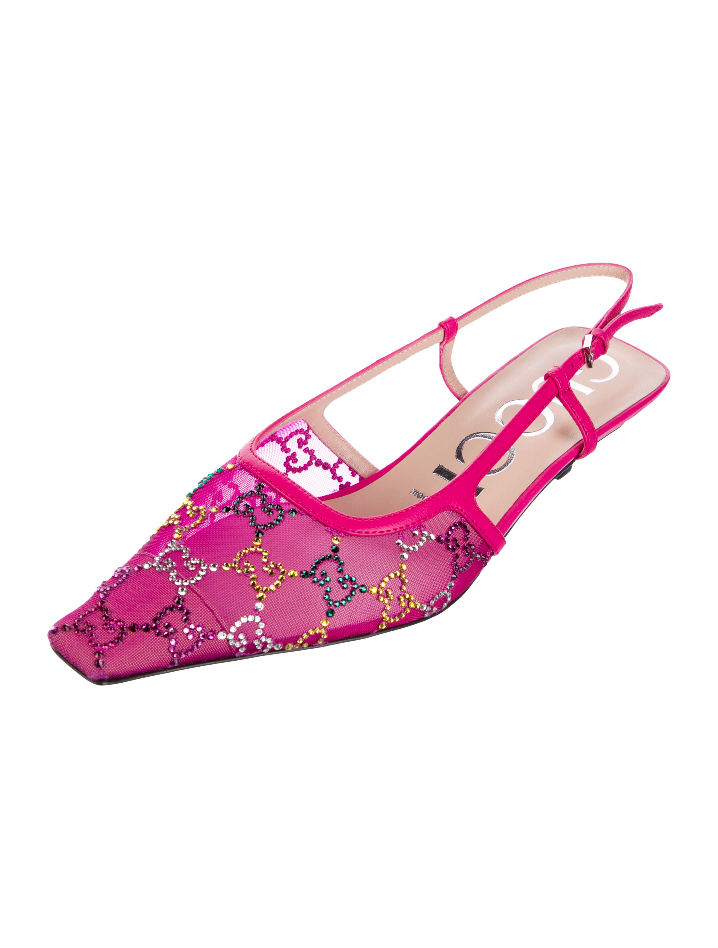 Gucci Leather Printed Slingback Pumps w/ Tags