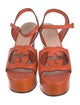 Gucci Interlocking G Logo Leather Slingback Sandals