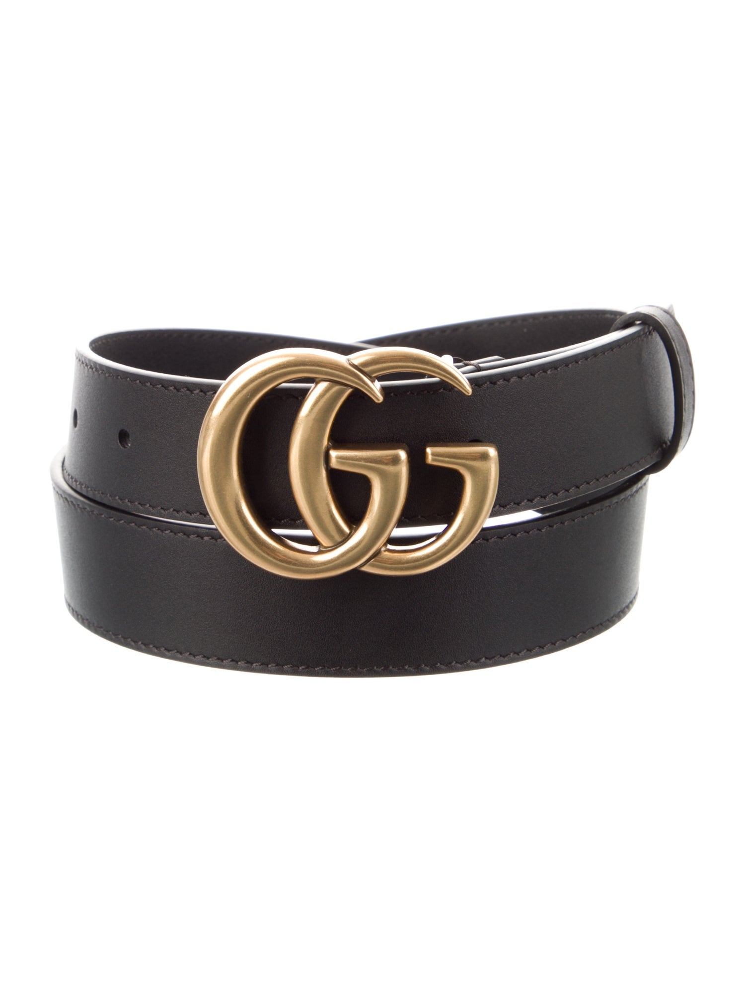 Gucci Double G Logo Leather Belt